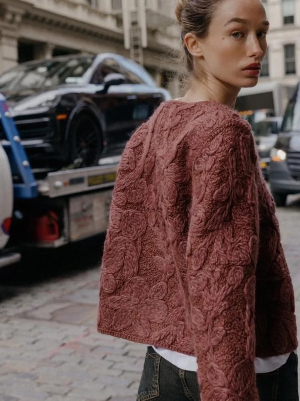 Price Firm - ZARA Macrame Knit Wool Jacket